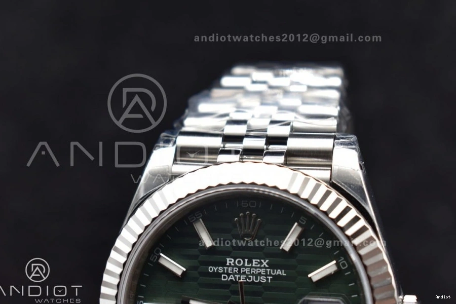 Bracelet Jubilee 904L on 126334 VS3235 Dial Green Best DateJust Edition Steel Fluted Textured Bezel VSF 41 1:1 1109